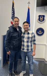William Shen's (right) U.S. Air Force swearing in ceremony.