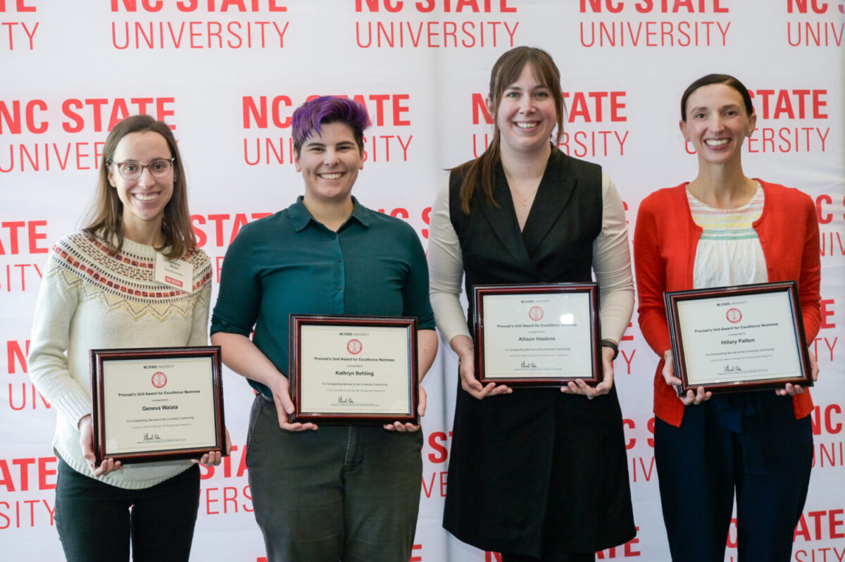 Geneva Walata (left), Kathryn Behling (center-left), Allison Haskins (center-right), Hillary Patton (right)