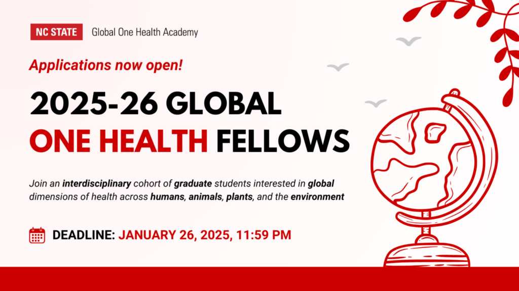 Applications open for 2025-2026 Global One Health Fellows - Deadline January 26, 2025