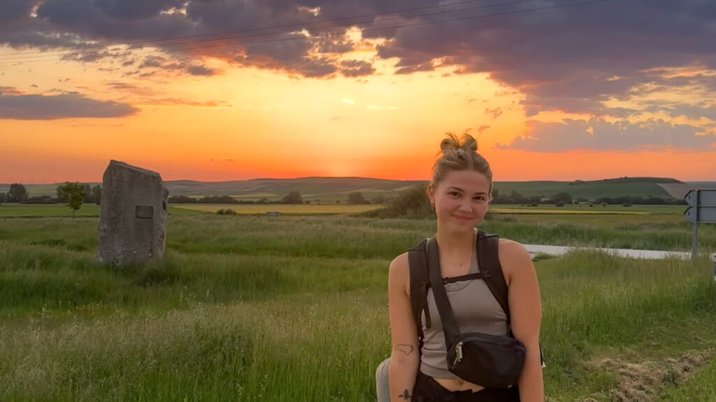 Student Mallory Kilgore captures the moment along the Camino de Santiago