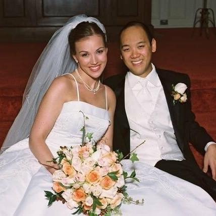 Meg and David Le on their wedding day on November 29, 2003.
