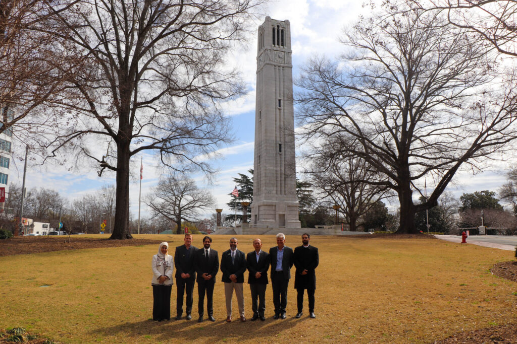 KAU administrators visit NC State's iconic Memorial Belltower.