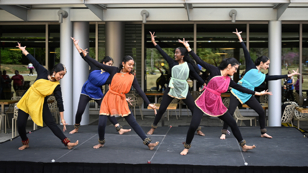 An Indian dance crew performing a traditional Indian dance during the International Festival in March 2022.