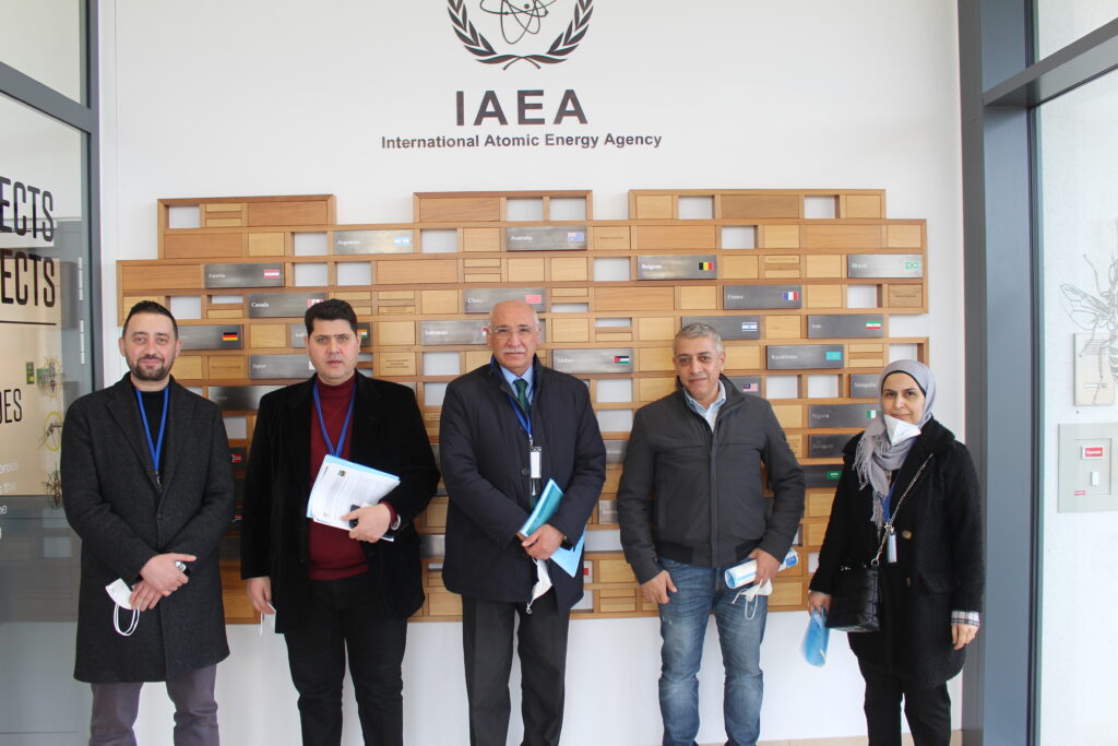 Dr. Ahmad Alsabbagh (left) at the 2022 IAEA discussing the main projects and collaborations between Jordan and the IAEA.
