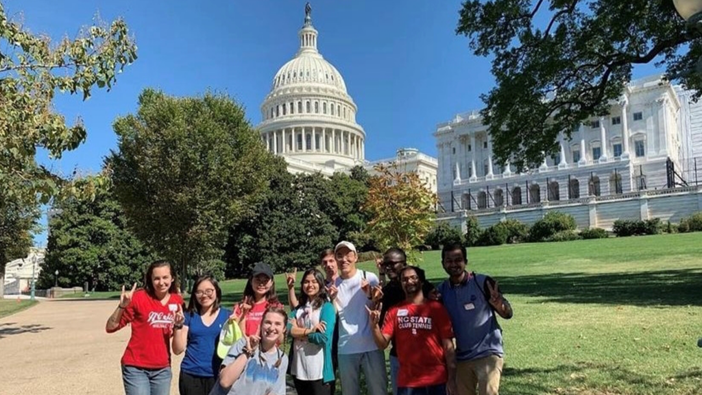 A group of students in front of the DC capitol building